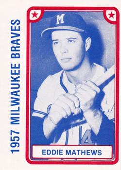 1980 TCMA 1957 Milwaukee Braves #027 Eddie Mathews Front