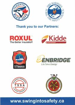 2015 Toronto Blue Jays Fire Safety #NNO Safety Partners Front