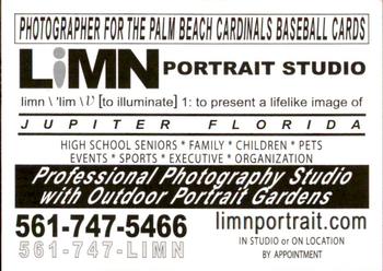 2004 MultiAd Palm Beach Cardinals #1 Limn Portrait Studio Back