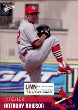 2004 MultiAd Palm Beach Cardinals #19 Anthony Rawson Front