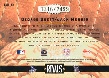2004 Donruss Leather & Lumber - Rivals #LLR-10 George Brett / Jack Morris Back