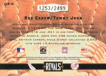 2004 Donruss Leather & Lumber - Rivals #LLR-12 Rod Carew / Tommy John Back