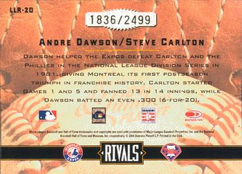 2004 Donruss Leather & Lumber - Rivals #LLR-20 Andre Dawson / Steve Carlton Back