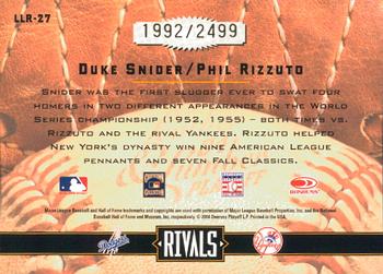 2004 Donruss Leather & Lumber - Rivals #LLR-27 Duke Snider / Phil Rizzuto Back