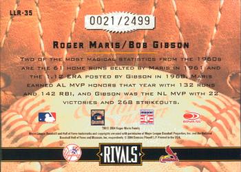 2004 Donruss Leather & Lumber - Rivals #LLR-35 Roger Maris / Bob Gibson Back