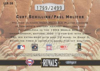 2004 Donruss Leather & Lumber - Rivals #LLR-38 Curt Schilling / Paul Molitor Back