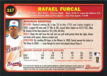 2003 Bowman #117 Rafael Furcal Back