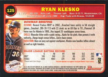 2003 Bowman #125 Ryan Klesko Back