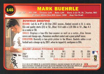 2003 Bowman #146 Mark Buehrle Back