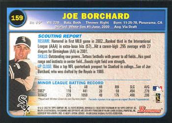 2003 Bowman #159 Joe Borchard Back