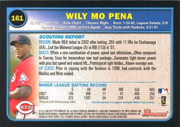 2003 Bowman #161 Wily Mo Pena Back