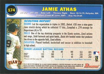 2003 Bowman #174 Jamie Athas Back