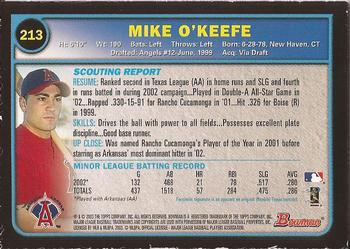 2003 Bowman #213 Mike O'Keefe Back