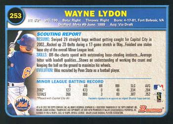 2003 Bowman #253 Wayne Lydon Back