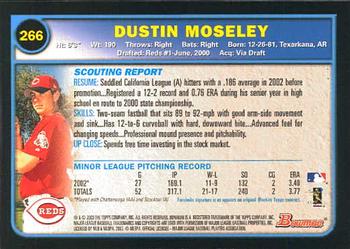 2003 Bowman #266 Dustin Moseley Back