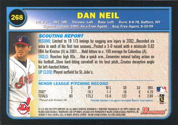 2003 Bowman #268 Dan Neil Back