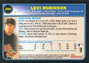 2003 Bowman #299 Levi Robinson Back