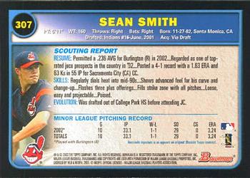 2003 Bowman #307 Sean Smith Back