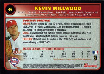 2003 Bowman #46 Kevin Millwood Back