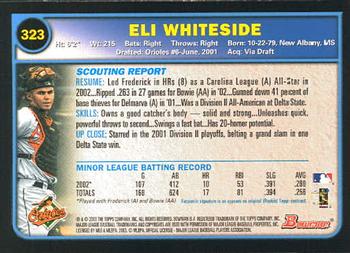 2003 Bowman #323 Eli Whiteside Back