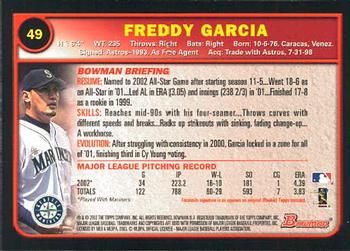 2003 Bowman #49 Freddy Garcia Back