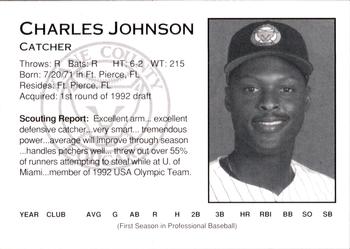 1993 Kane County Cougars #NNO Charles Johnson Back
