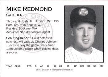 1993 Kane County Cougars #NNO Mike Redmond Back