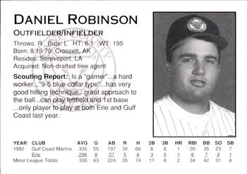 1993 Kane County Cougars #NNO Daniel Robinson Back