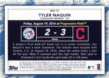 2017 Topps Fire - Walk It Off Gold Minted #WO-13 Tyler Naquin Back