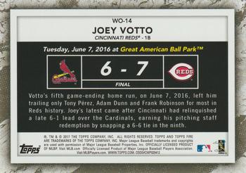2017 Topps Fire - Walk It Off Gold Minted #WO-14 Joey Votto Back