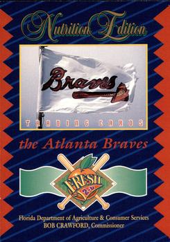 1993 Florida Dept. of Agriculture Fresh 2U Atlanta Braves #1 Header Card Front