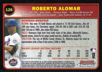 2003 Bowman Chrome #128 Roberto Alomar Back