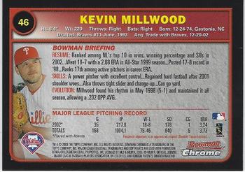 2003 Bowman Chrome #46 Kevin Millwood Back