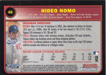 2003 Bowman Chrome #48 Hideo Nomo Back