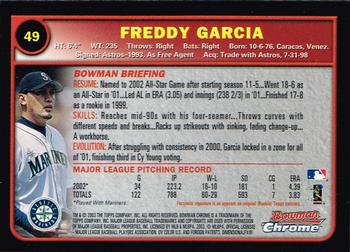 2003 Bowman Chrome #49 Freddy Garcia Back
