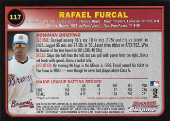 2003 Bowman Chrome #117 Rafael Furcal Back