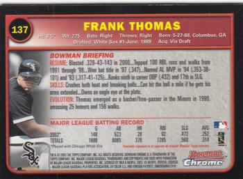 2003 Bowman Chrome #137 Frank Thomas Back