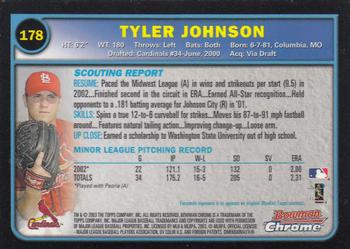 2003 Bowman Chrome #178 Tyler Johnson Back