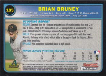 2003 Bowman Chrome #185 Brian Bruney Back