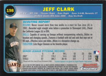 2003 Bowman Chrome #198 Jeff Clark Back