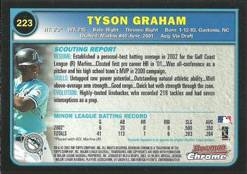 2003 Bowman Chrome #223 Tyson Graham Back
