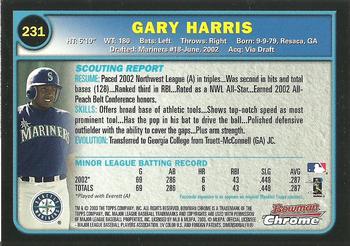2003 Bowman Chrome #231 Gary Harris Back