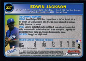 2003 Bowman Chrome #237 Edwin Jackson Back