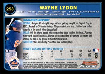 2003 Bowman Chrome #253 Wayne Lydon Back