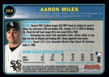 2003 Bowman Chrome #264 Aaron Miles Back