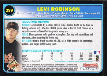 2003 Bowman Chrome #299 Levi Robinson Back