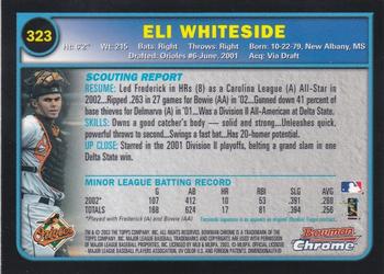 2003 Bowman Chrome #323 Eli Whiteside Back