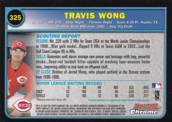 2003 Bowman Chrome #325 Travis Wong Back
