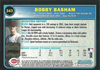 2003 Bowman Chrome #343 Bobby Basham Back
