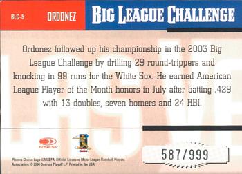 2004 Donruss Studio - Big League Challenge #BLC-5 Magglio Ordonez Back